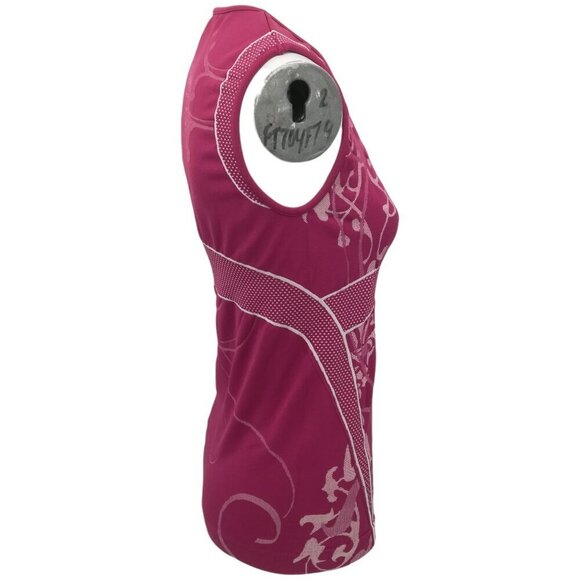 Athleta Seamless Pink Abstract Polka Dot Muscle Tank Top Size M Stretch - Picture 10 of 11